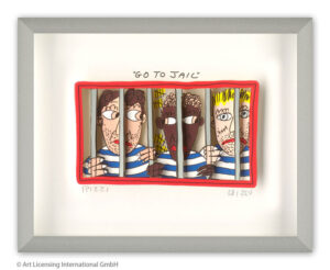 James Rizzi - GO TO JAIL - Original 3D Bild drucksigniert