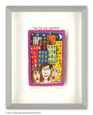 James Rizzi - GO TO MY HOUSE - Original 3D Bild drucksigniert