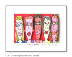 James Rizzi - Girls night out - Original 3D Bild drucksigniert - ohne Rahmen PP-...