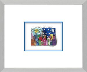 James Rizzi - HAPPY DAY - HAPPY NIGHT - Original 3D Bild drucksigniert