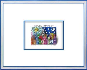 James Rizzi - HAPPY DAY - HAPPY NIGHT - Original 3D Bild drucksigniert