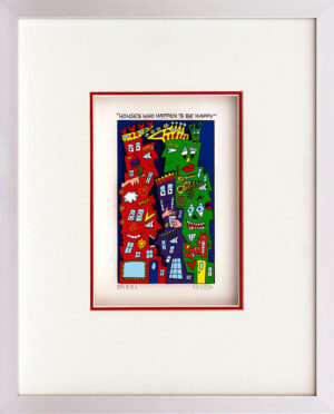 James Rizzi - HOUSES WHO HAPPEN TO BE HAPPY - Original 3D Bild