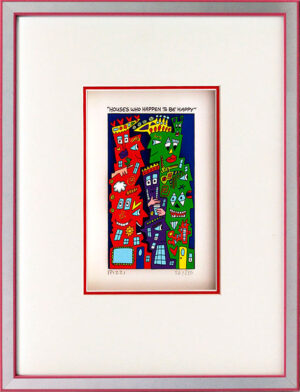 James Rizzi - HOUSES WHO HAPPEN TO BE HAPPY - Original 3D Bild