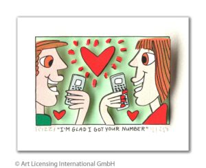 James Rizzi - I'M GLAD I GOT YOUR NUMBER - Original 3D Bild drucksigniert - ohne...