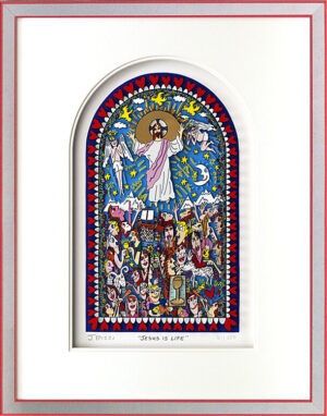 James Rizzi - JESUS IS LIFE - Original 3D Bild drucksigniert