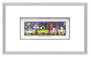 James Rizzi - LET'S GO ON A FUN RIDE - Original 3D Bild drucksigniert