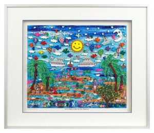 James Rizzi - LET´S TAKE a  TRIP to the TROPICS - Original 3D Bild drucksigniert