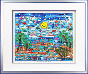 James Rizzi - LET´S TAKE a  TRIP to the TROPICS - Original 3D Bild drucksigniert