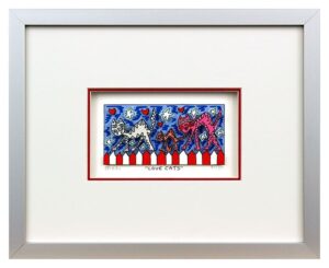 James Rizzi - LOVE CATS - Original 3D Bild drucksigniert-alurahmen-Normale Numme...