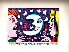 James Rizzi - MOON BEAMS AND DREAMS - Original 3D Bild drucksigniert - ohne Rahm...