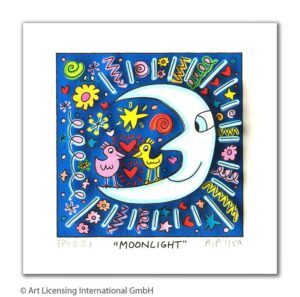 James Rizzi - MOONLIGHT  - Original 3D Bild drucksigniert - ohne Rahmen PP-Norma...