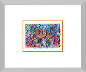 James Rizzi - Nine cats with nine lives - Original 3D Bild drucksigniert-alurahm...