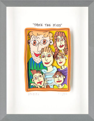 James Rizzi - TAKE THE KIDS - Original 3D Bild drucksigniert