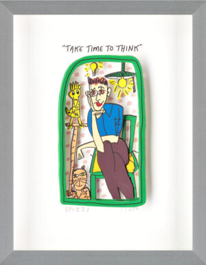 James Rizzi - TAKE TIME TO THINK - Original 3D Bild drucksigniert