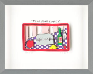James Rizzi - TAKE YOUR LUNCH - Original 3D Bild drucksigniert