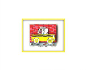 James Rizzi - TAXI CAB - Original 3D Bild drucksigniert - ohne Rahmen PP-Normale...