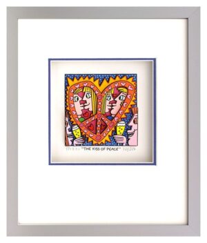 James Rizzi - THE KISS OF PEACE  - Original 3D Bild drucksigniert-alurahmen-Norm...