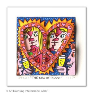 James Rizzi - THE KISS OF PEACE  - Original 3D Bild drucksigniert - ohne Rahmen ...