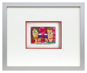 James Rizzi - THE LOVE IN YOUR EYES  - Original 3D Bild drucksigniert-alurahmen-...