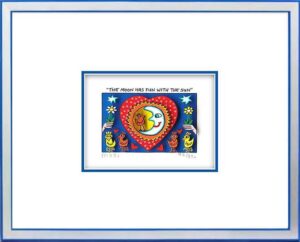 James Rizzi - THE MOON HAS FUN WITH THE SUN  - Original 3D Bild drucksigniert