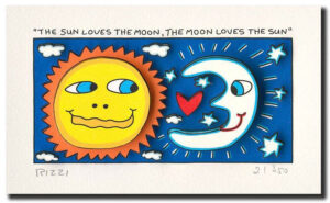 James Rizzi THE SUN LOVES THE MOON. Orig. 3D Collage drucksigniert - ohne Rahmen...