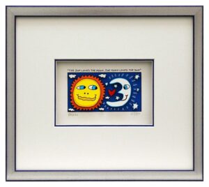 James Rizzi THE SUN LOVES THE MOON. Original 3D Grafik drucksigniert