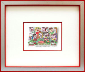 James Rizzi - Thanksgiving Dinner - Original 3D Bild drucksigniert-Silber-rot-No...