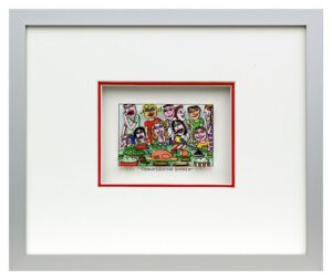James Rizzi - Thanksgiving Dinner - Original 3D Bild drucksigniert-alurahmen-Nor...