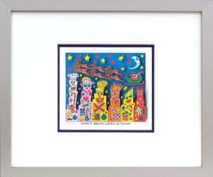 James Rizzi - When Santa Comes To Town - Original 3D Bild drucksigniert-alurahme...