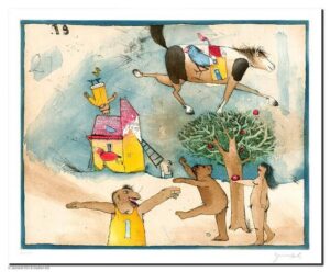 Janosch - 24-21-19 UND EIN KÖNIG - original Radierung handsigniert