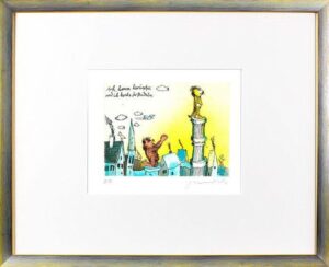 Janosch - ACH KOMM HERUNTER UND ICH KOCHE DIR NUDELN - original Radierung handsi...