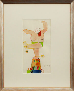 Janosch - AKROBATIN - original Aquarell handsigniert