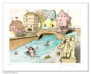 Janosch - BAD KREUZNACH - original Radierung handsigniert - ohne Rahmen PP