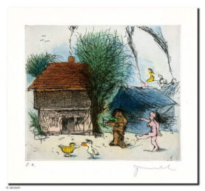 Janosch - BAD ZWISCHENAHN ZWEI - original Radierung handsigniert - ohne Rahmen P...