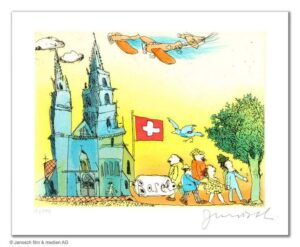 Janosch - BASEL UND SEIN MÜNSTER - original Radierung handsigniert - ohne Rahmen...