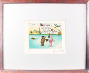 Janosch - BODENSEE - original Radierung handsigniert-silber-orange