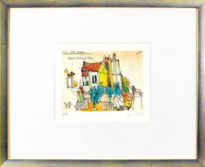 Janosch - BRAUNSCHWEIG - original Radierung handsigniert-silber gelb