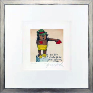 Janosch - DAS HIER SCHENKE ICH DIR JETZT MAL AUF EWIG - original Radierung hands...