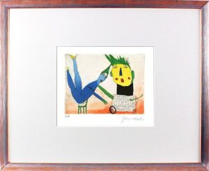 Janosch - EINE FAKTISCH SINNLOSE LIEBE - original Radierung handsigniert-silber-...