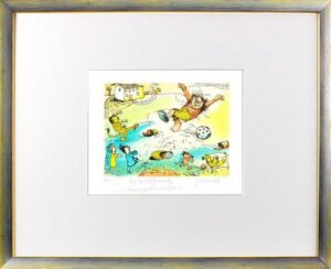 Janosch - EINS ZU ZWÖLF UND KNAPP DANEBEN - original Radierung handsigniert-silb...