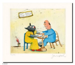 Janosch - FRAU CAFEKATZE - original Radierung handsigniert - ohne Rahmen PP