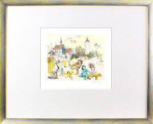 Janosch - GÖTTINGEN GROSS (GÄNSELIESEL) - original Radierung handsigniert-silber...