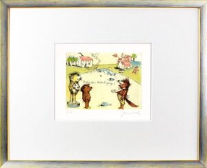 Janosch - HALLO HERR FUCHS WIE GEHT'S DENN SO - original Radierung handsigniert-...