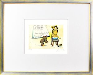 Janosch - ICH LIEBE DICH DU ZUCKERSÜSSES LUDERCHEN - original Radierung handsign...