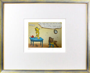 Janosch - ICH LIEBE DICH WEIL DU SO EIN HEIßER OFEN BIST - Original Radierung