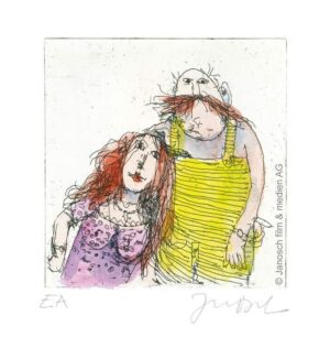 Janosch - ICH + MARIE IM HERBST 98 - original Radierung handsigniert - ohne Rahm...