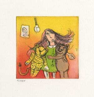 Janosch - IMMER ABENDS HABEN WIR UNS LIEB - original Radierung handsigniert - oh...