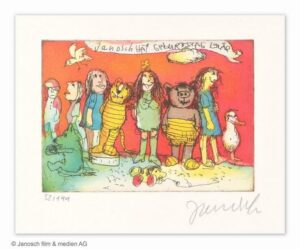 Janosch - JANOSCH HAT GEBURTSTAG LEUTE - original Radierung handsigniert - ohne ...