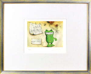 Janosch -  LACH DOCH MAL HERR FROSCH  - original Radierung handsigniert