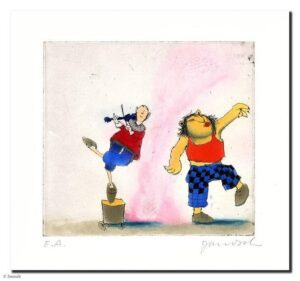 Janosch - LÖWENTANZ - original Radierung handsigniert - ohne Rahmen PP